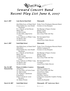 Seward Concert Band Recent Play List June 8, 2007