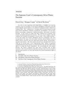 Articles The Supreme Court's Contemporary Silver Platter Doctrine