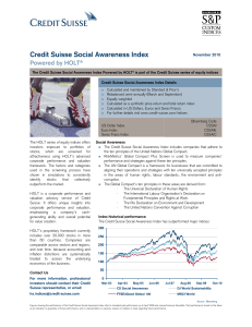 Credit Suisse Social Awareness Index - Credit Suisse