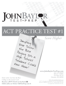 ACT PRACTICE TEST #1