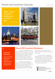 Events and Activities Calendar Dear AIU London Students