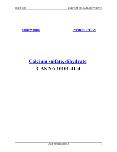 Calcium sulfate, dihydrate CAS N°: 10101-41-4