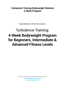 Turbulence Training: 4-Week Bodyweight Program for Beginners