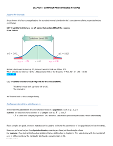 CHAPTER 7: ESTIMATION AND CONFIDENCE INTERVALS Z