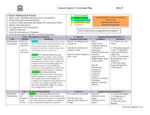 Geometry Quarter 1 Curriculum Map 2014