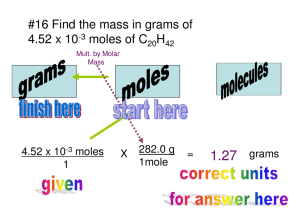 #16 Find the mass in grams of 4.52 x 10