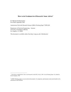 How to do Graduate-level Research: Some Advice