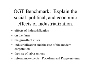 OGT Benchmark: Explain the social, political, and economic effects