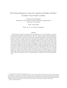 Did Industrialization Cause the American Fertility