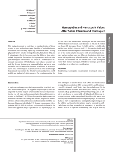 Hemoglobin and Hematocrit Values After Saline Infusion and