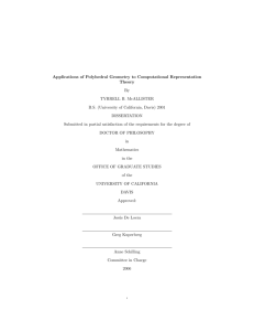 Applications of Polyhedral Geometry to Computational