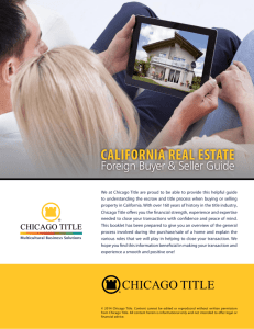 california real estate - Chicago Title Connection