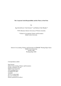 The Corporate Social Responsibility and the Theory of the Firm By