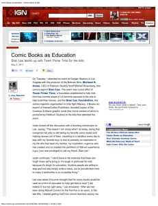 Comic Books as Education - Comics News at IGN