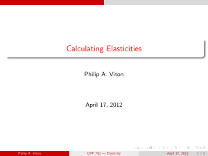 Calculating Elasticities - The Ohio State University