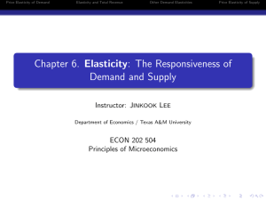 Chapter 6. Elasticity - Department of – Economics