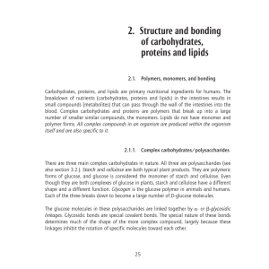 2. Structure and bonding of carbohydrates, proteins and lipids