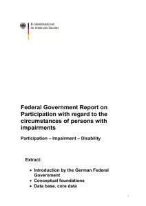 Federal Government Report on Participation with regard to the
