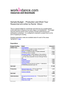 resources and downloads Sample Budget – Production and Short