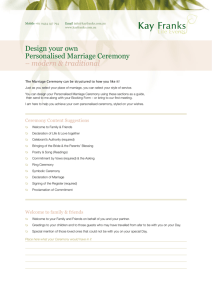 Design your own Personalised Marriage Ceremony – modern