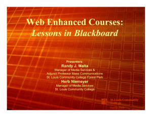 Web Enhanced Courses: Lessons in Blackboard