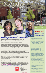 Dorsey named 9 chancellor Congrats!