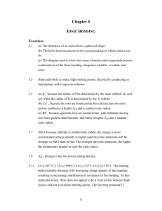 Chapter 5 IONIC BONDING