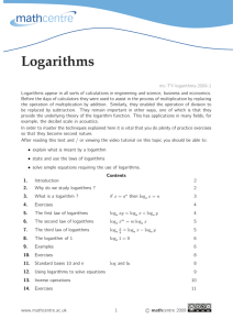 Logarithms - Math Centre