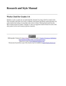 Works Cited for Grades 1-6 - Kathy Schrock's Guide to Everything