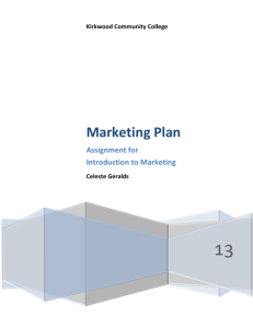 Marketing Plan - Celeste Geralds | Portfolio