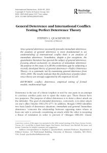 General Deterrence and International Conflict: Testing Perfect