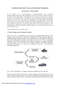 Continuous Innovation Process and Knowledge