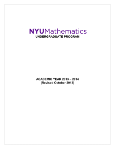 UNDERGRADUATE PROGRAM ACADEMIC YEAR 2013 – 2014