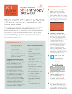 2013 Year in Review - Philanthropy Network Greater Philadelphia