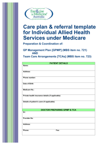 Care plan & referral template for Individual Allied Health Services
