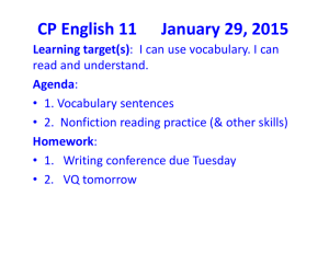 CP English 11 January 29, 2015