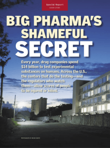Big Pharma's Shameful Secret - Columbia University Graduate