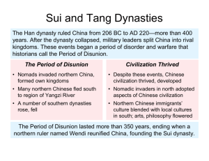 Sui and Tang Dynasties