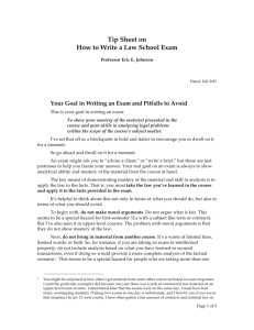 Tip Sheet on How to Write a Law School Exam