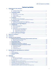 LAW 110 Contracts Full Year 2010-2011 Textbook Template