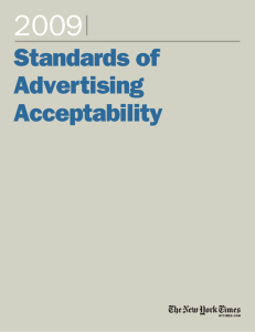 Standards of Advertising Acceptability