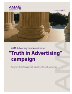 AMA Advocacy Resource Center Truth in Advertising campaign