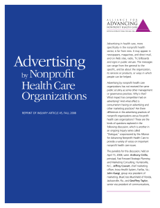 Advertising in Nonprofit Health Care Organizations