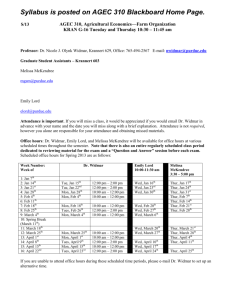 Syllabus is posted on AGEC 310 Blackboard Home Page.