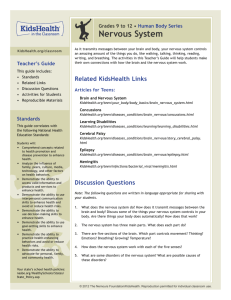 Grades 9 to 12 • Nervous System