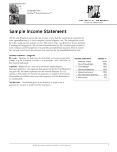 Sample Income Statement