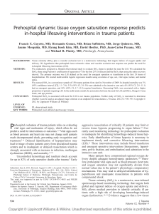 Prehospital dynamic tissue oxygen saturation response predicts in