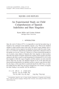 An Experimental Study on Child Comprehension of Spanish