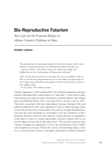 Heather Latimer's “Bio-Reproductive Futurism: Bare Life and the