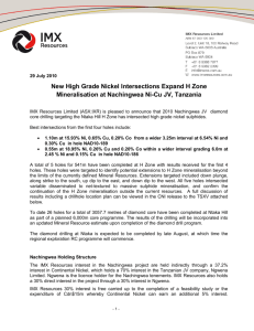 New High Grade Nickel Intersections Expand H Zone Mineralisation